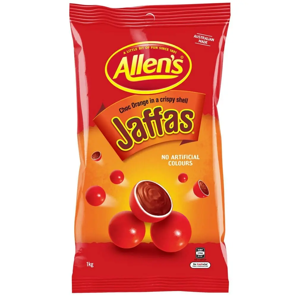 2x Allen's 1kg Jaffas Choc Orange Crispy Crunchy Candy/Lolly Sweet Snack Bag