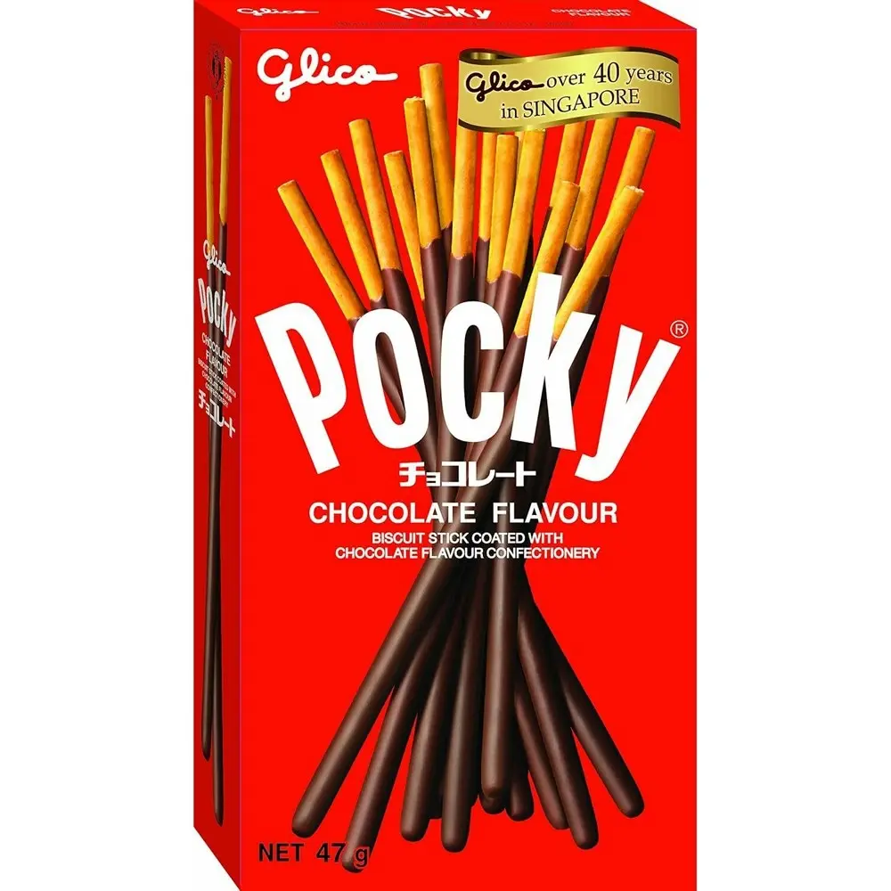 12x Pocky Chocolate Flavour Dipped Sticks Japanese Sweet Biscuit Snack 47G