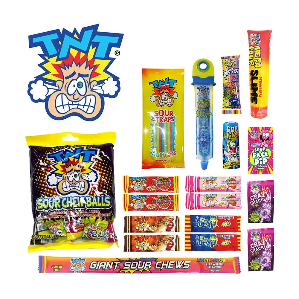 2PK TNT Ka Bluey LRG Sour Lolly/Confectionery Variety/Assorted Childrens Showbag