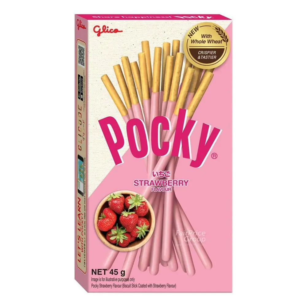 10x Pocky Strawberry Flavour Dipped Sticks Japanese Sweet Biscuit Snack 45G