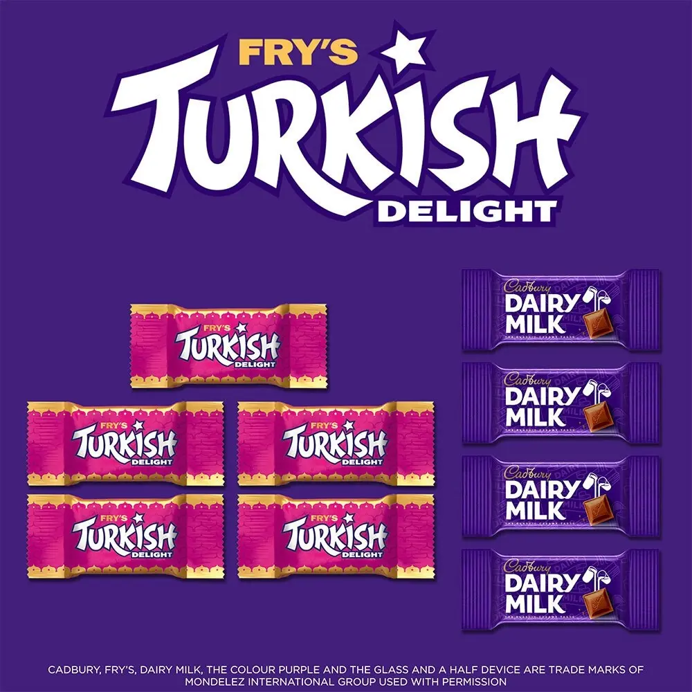 3PK Cadbury Fry's Turkish Delight/Dairy Milk Bite Sized Chocolates Showbag