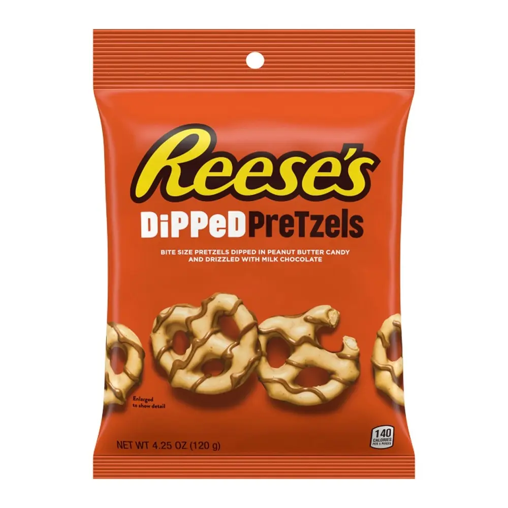 5x Reese's Chocolate Dipped Pretzels Bag 120g Confectionery Treat/Snack/Candy