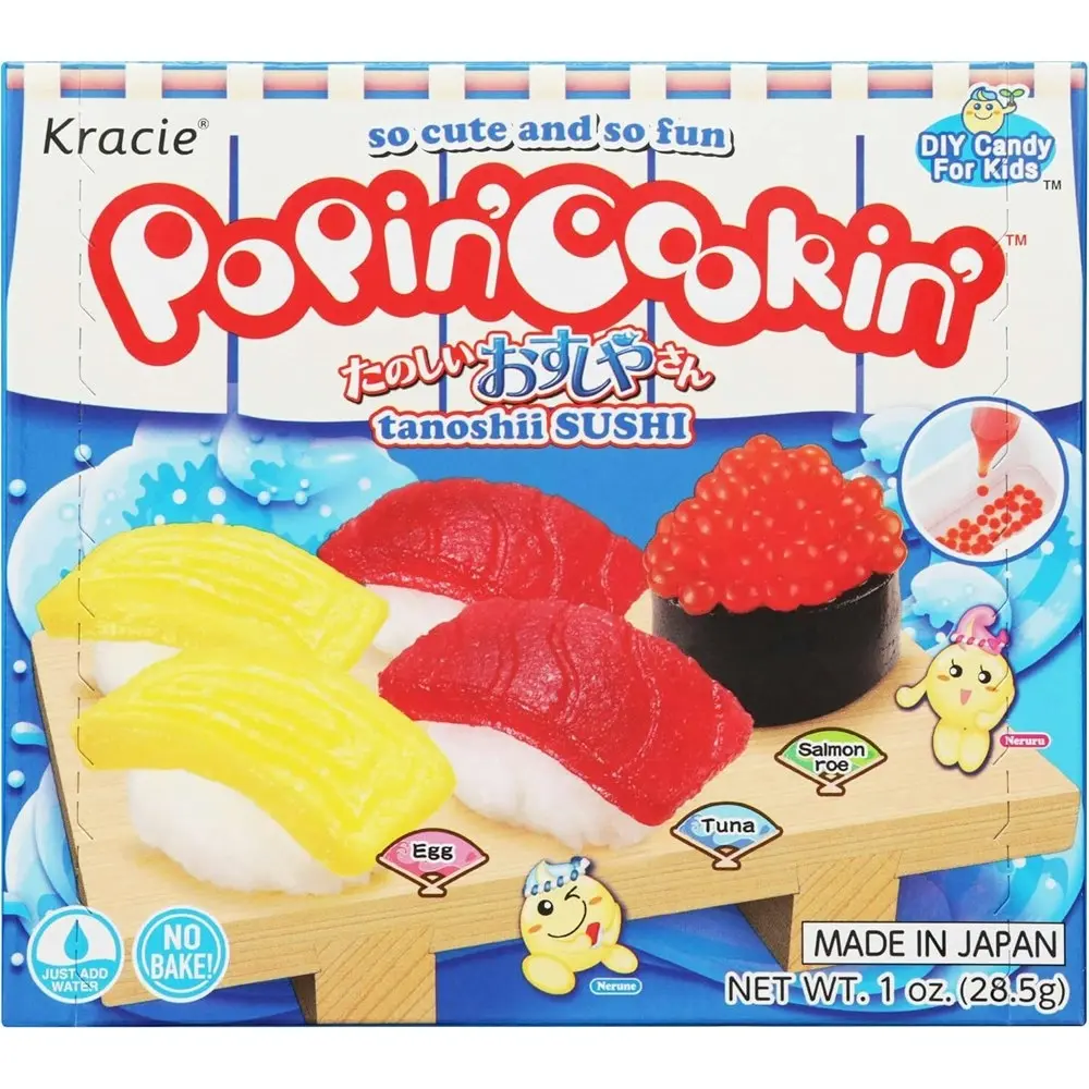 3x Kracie Popin' Cookin' DIY Sushi Japanese Candy Confectionery Sweets Kit