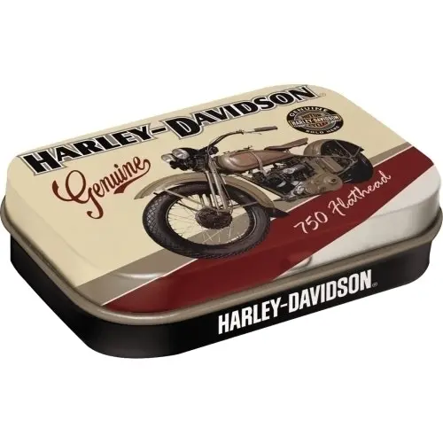 2x Nostalgic Art Mint Box 6cm Metal Tin Harley Flathead Fresh Breath Hard Candy