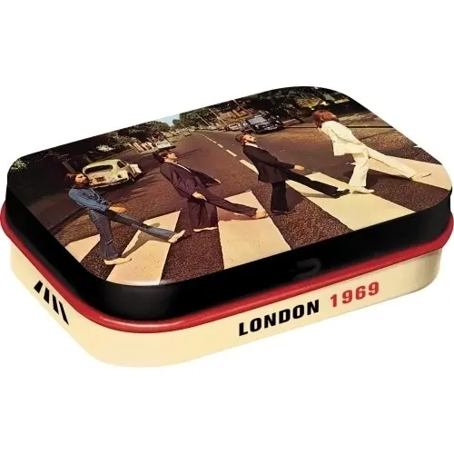 2x Nostalgic Art 6cm Metal Tin Mint Box Fab4 Abbey Road Fresh Breath Hard Candy