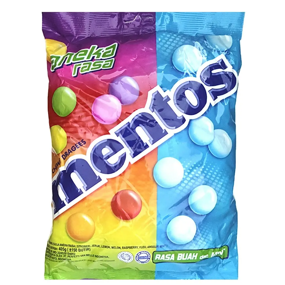 2x Mentos 405g Mint & Fruity Party Confectionery Candy Mixed Candies Bag Assort