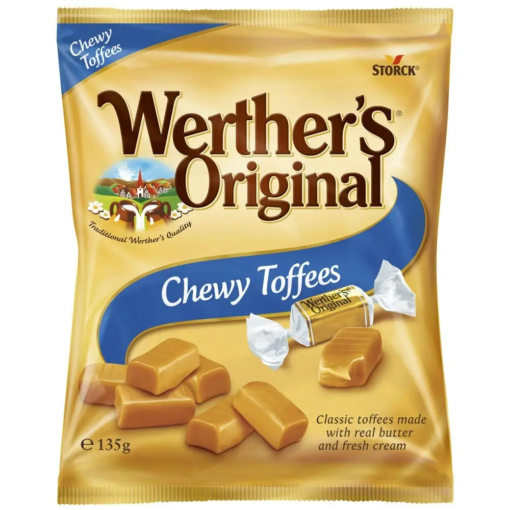 3x Werthers 135g Original Chewy Toffees Candy Bag Sweet/Confectionery Snack