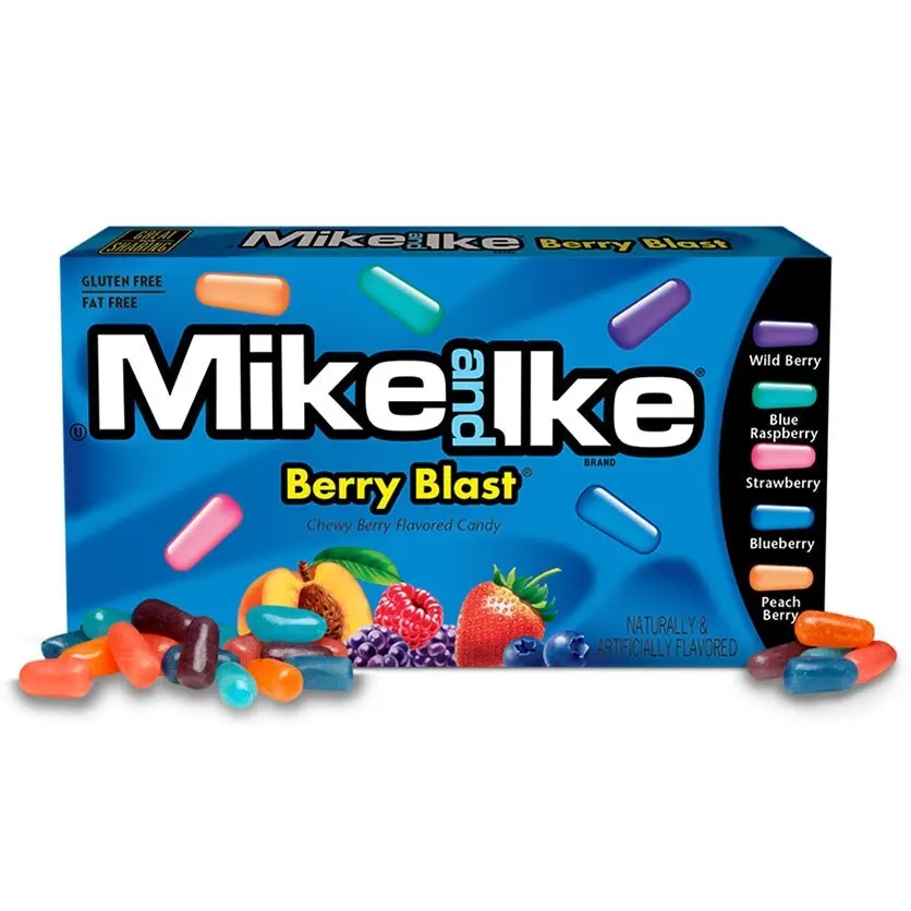 2x Mike & Ike 141g Berry Blast Fruit Flavoured Chewy Confectionery Candy/Sweet