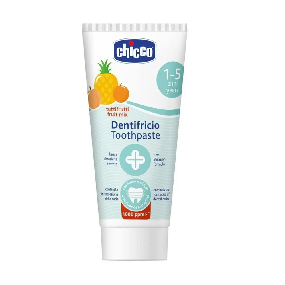 3x Chicco Kids 50ml Toothpaste Dental Oral Care Tuttifrutti Fruit Mix 1-5yr