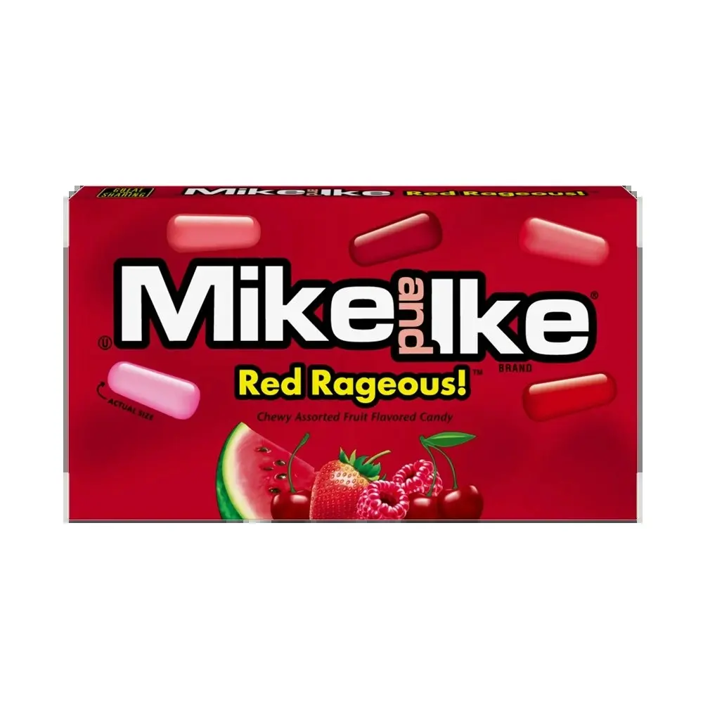 6x Mike & Ike Red Rageous Chewy Confectionery Candy Lollies Sweets Box 120g