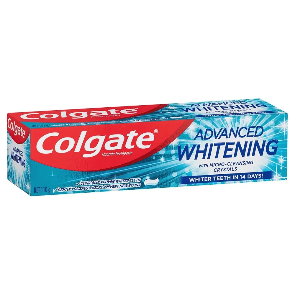 6x Colgate 110g Tube Advanced Teeth Whitening Micro Cleansing Crystal Toothpaste