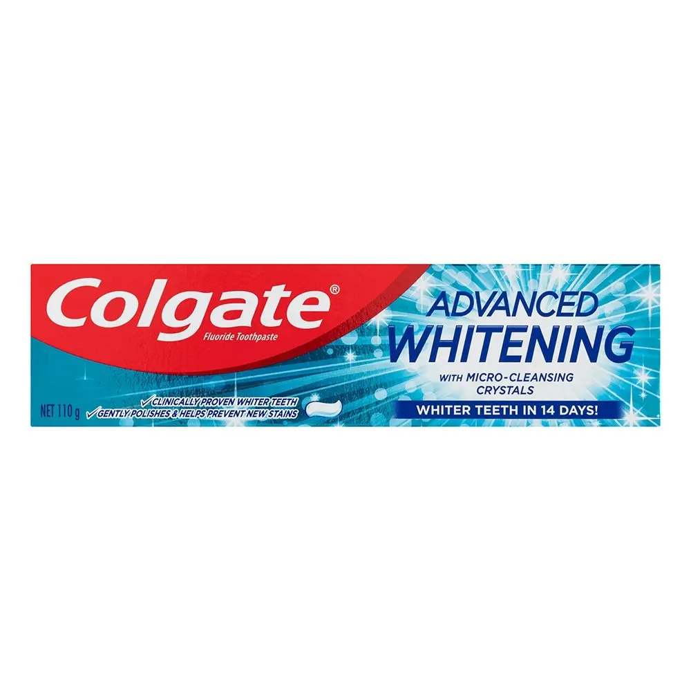 6x Colgate 110g Tube Advanced Teeth Whitening Micro Cleansing Crystal Toothpaste