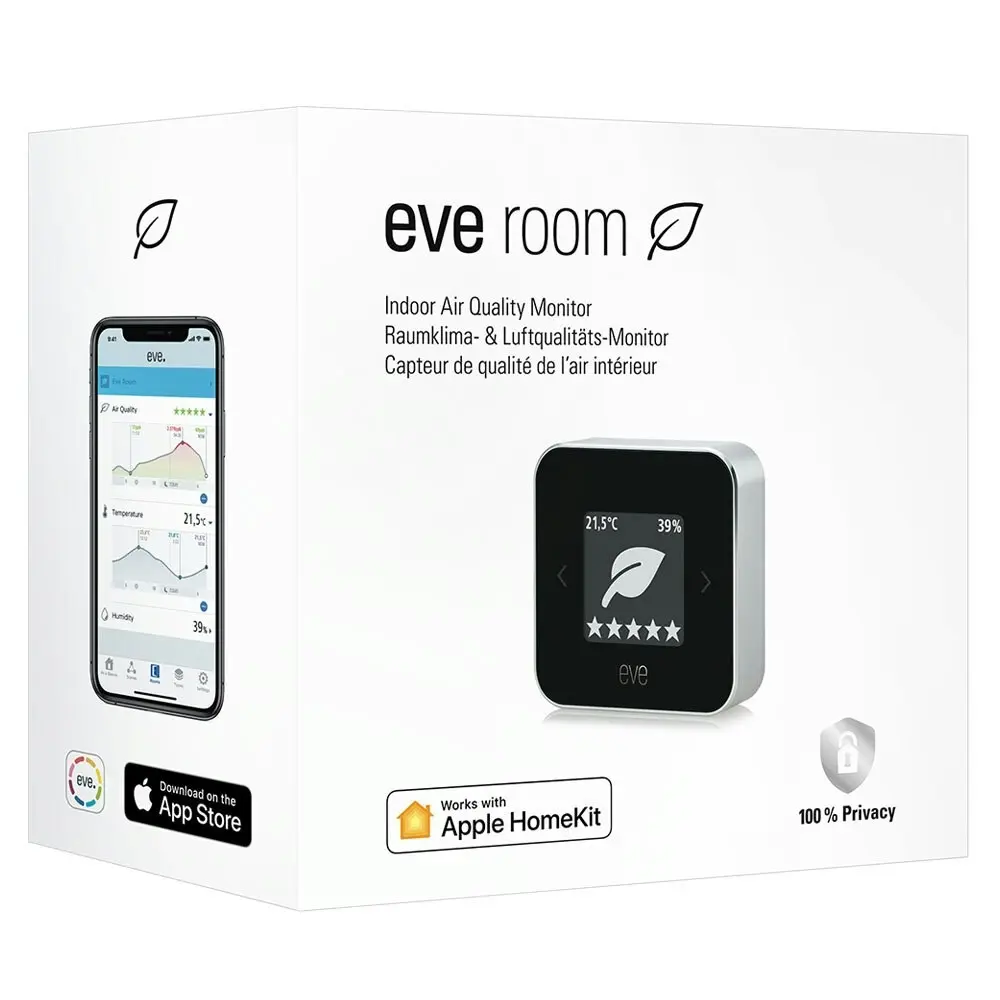 Eve Room 5V Wireless Indoor Air Quality Temperature/Humidity Monitor w/ Thread