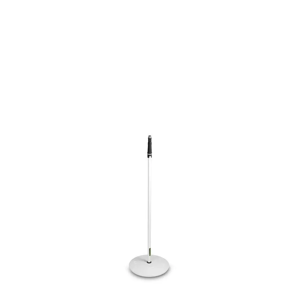 Gravity MS23W Straight 160cm Microphone Steel Stand/Pole w/ Round Base White