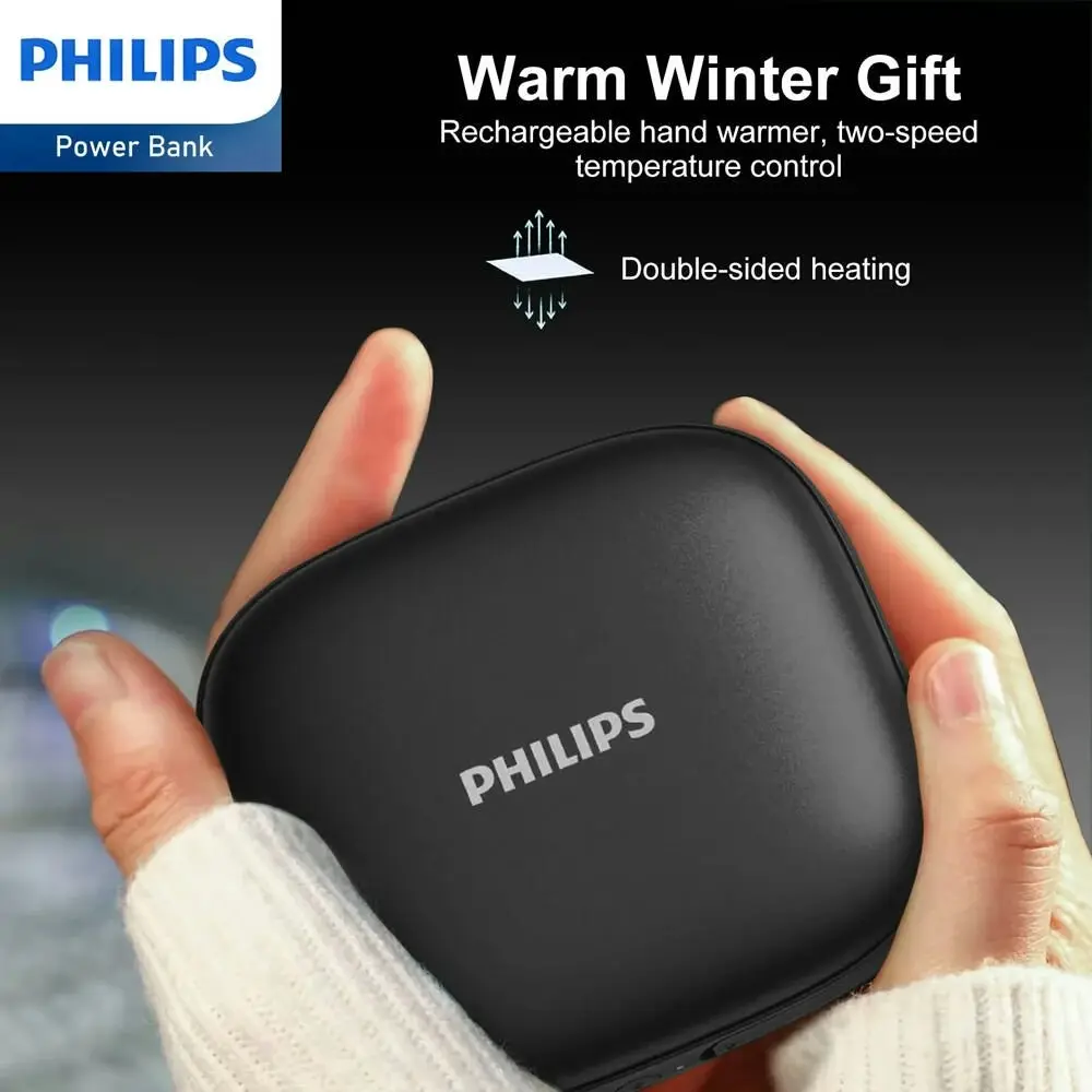 Philips DLP2136VB Hand Warmer 5000mAh Fast Charging Portable Power Bank Black