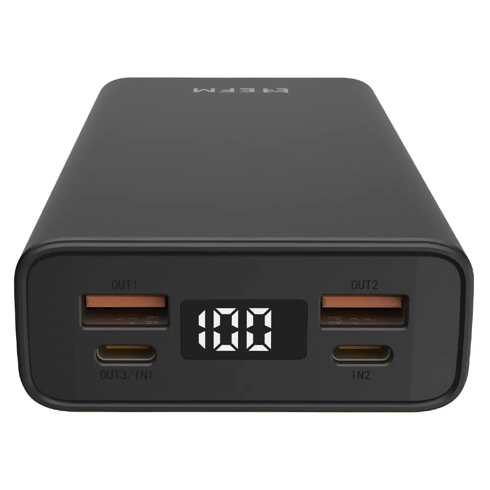 EFM Digital 20W 20000mAh Power Bank USB-A/USB-C Charger Port Universal Black