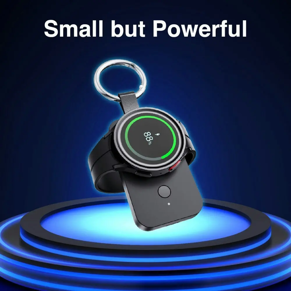 ChargeCore 1000mAh Power Bank Charger Keyring For Samsung Galaxy Watch Black 7cm