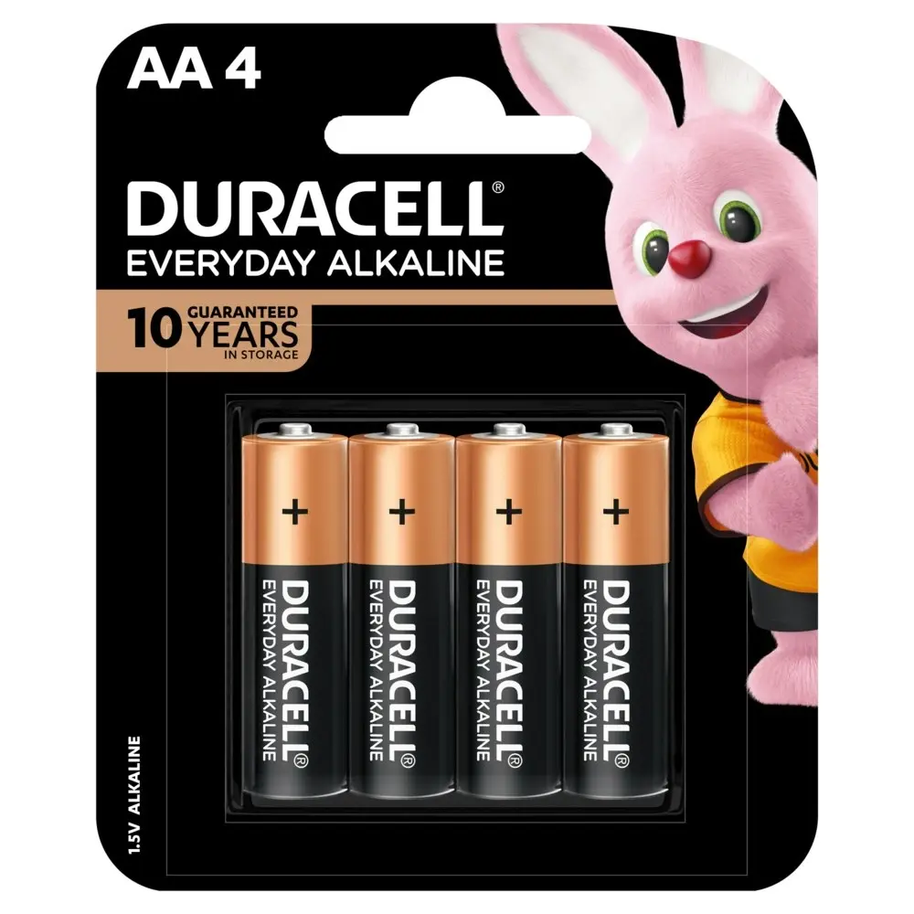 12x 4pc Duracell Everyday AA Size Alkaline Battery Pack Single Use Batteries