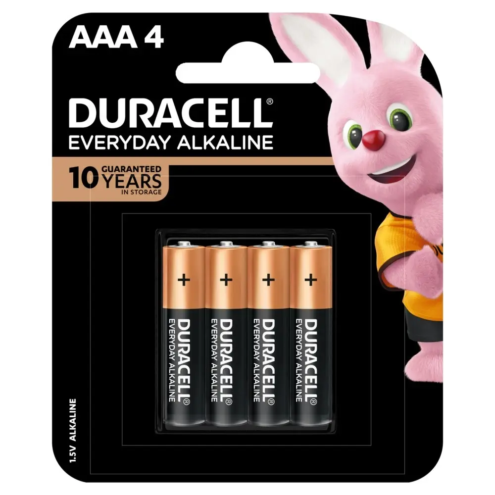 12x 4pc Duracell Everyday AAA Size Alkaline Battery Pack Single Use Batteries