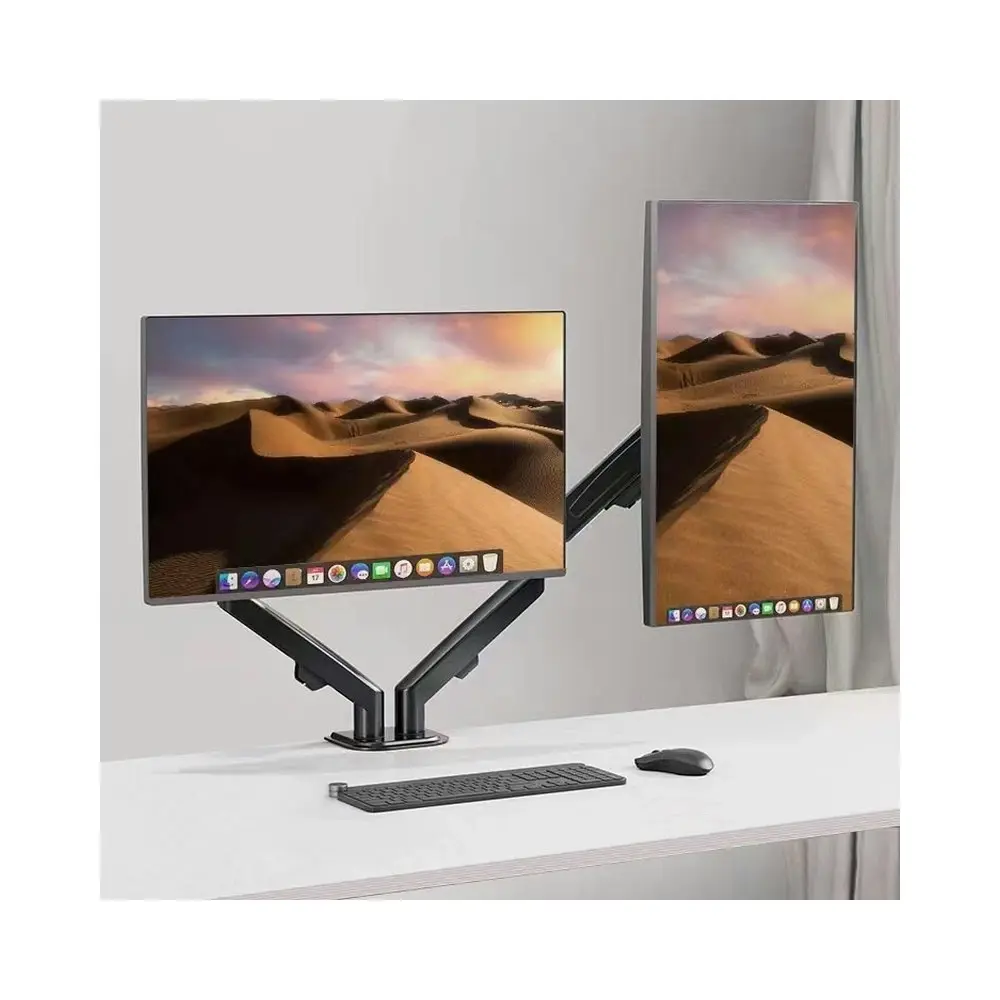 Monster Adjustable Dual Arm Monitor Mount VESA 75/100mm For 27" Screens Black