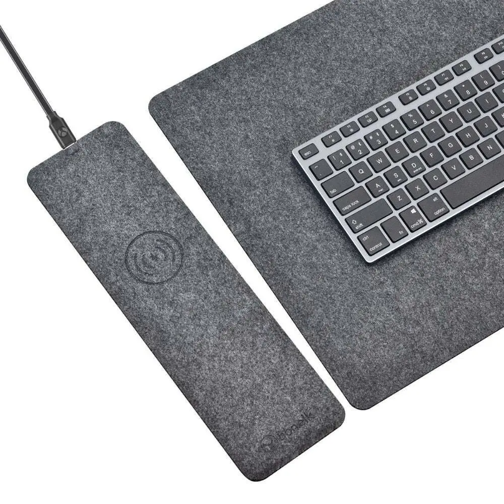 Bonelk Magnetic Split Qi Wireless Charging Desktop Mouse Mat Pad 82x34cm Grey