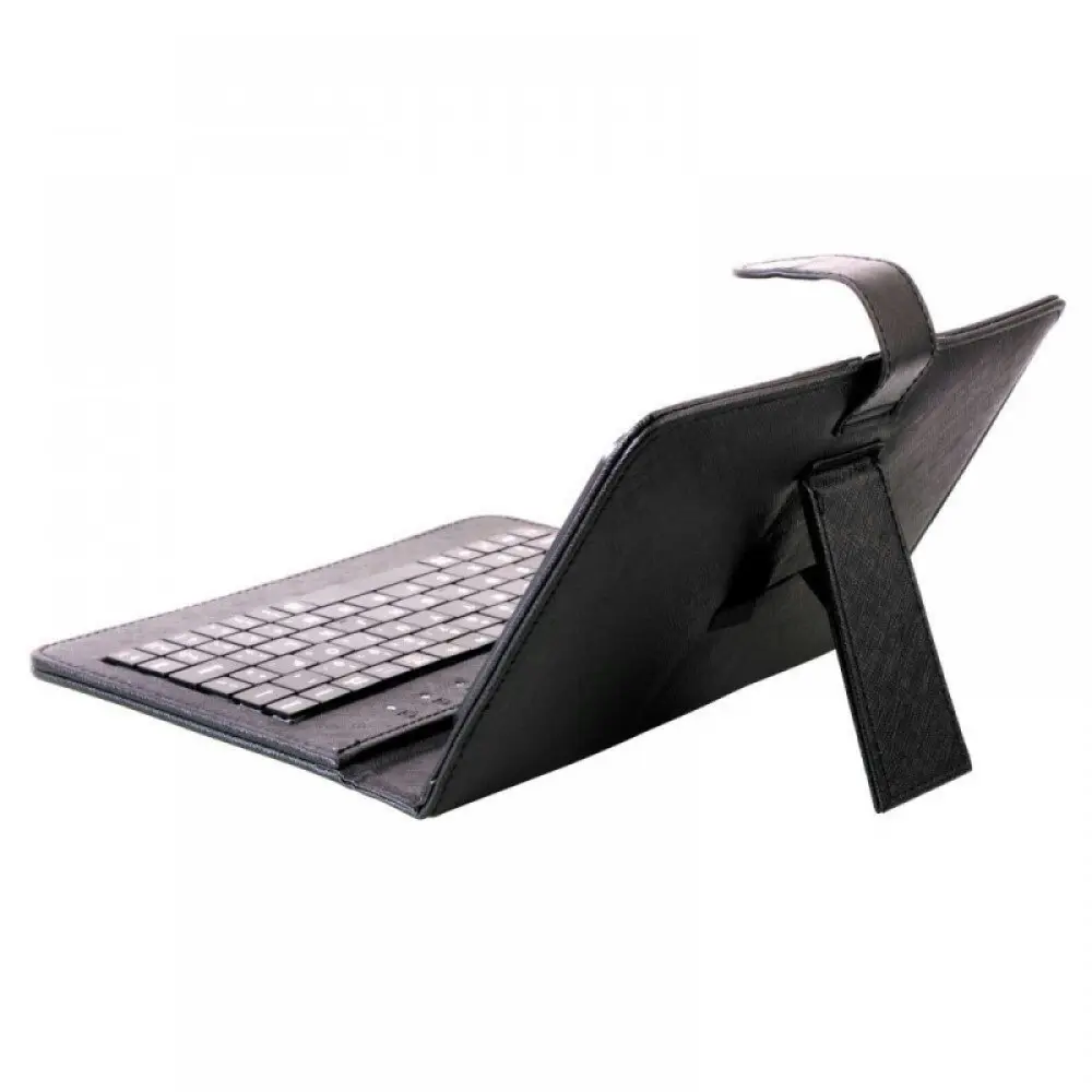 Laser Universal Folio Case Cover Protection w/ Keyboard For 7" Tablet Black