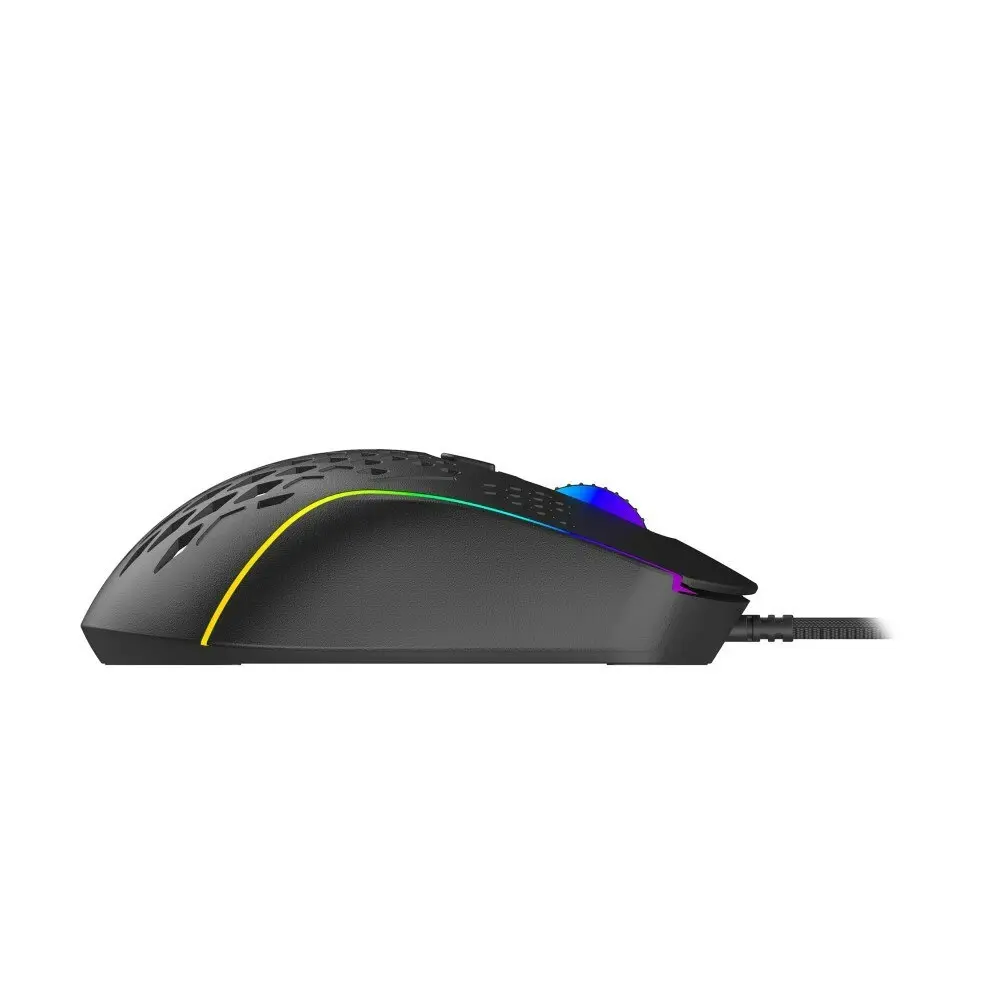 Laser Wired Gaming RGB LED Mouse 12800 DPI Optical For PC/Laptop Computer Black