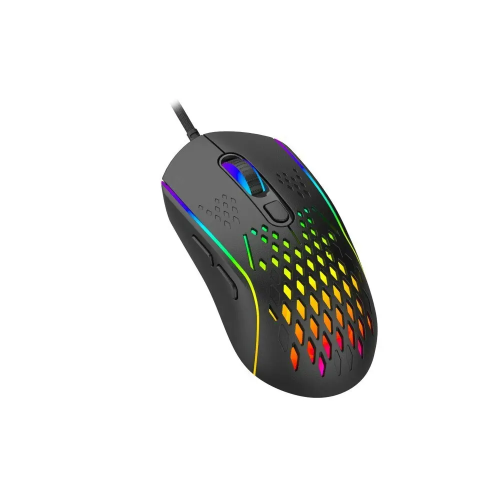 Laser Wired Gaming RGB LED Mouse 12800 DPI Optical For PC/Laptop Computer Black