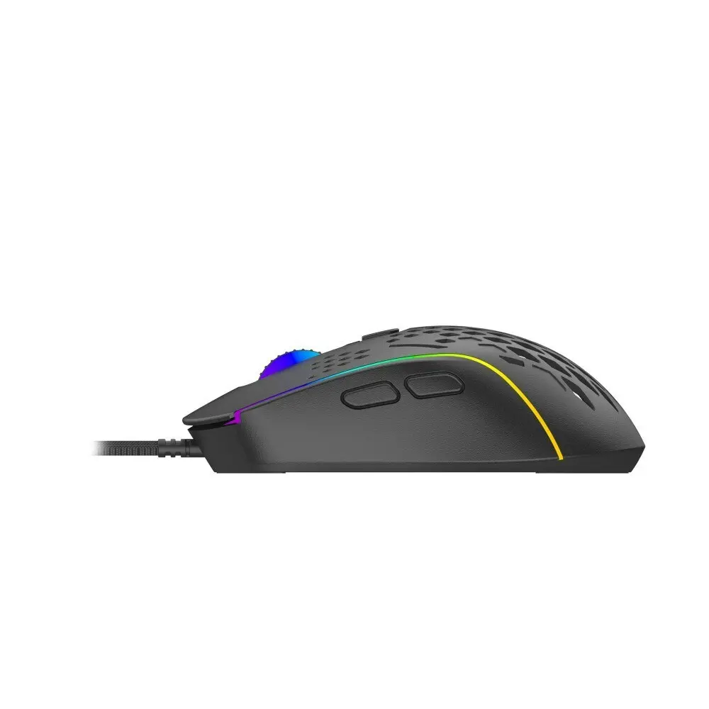 Laser Wired Gaming RGB LED Mouse 12800 DPI Optical For PC/Laptop Computer Black