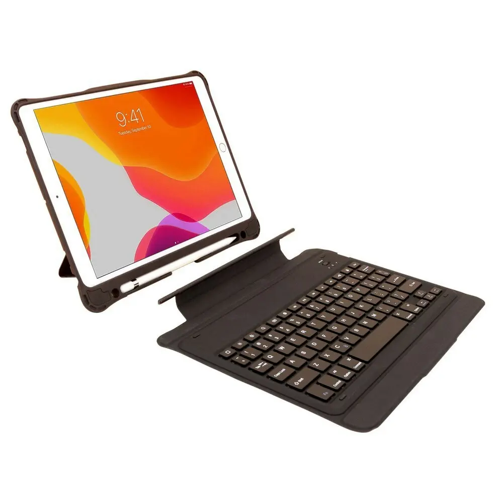 Laser Case Cover w/ Wireless Bluetooth Keyboard Detachable For iPad 10.2'' Black