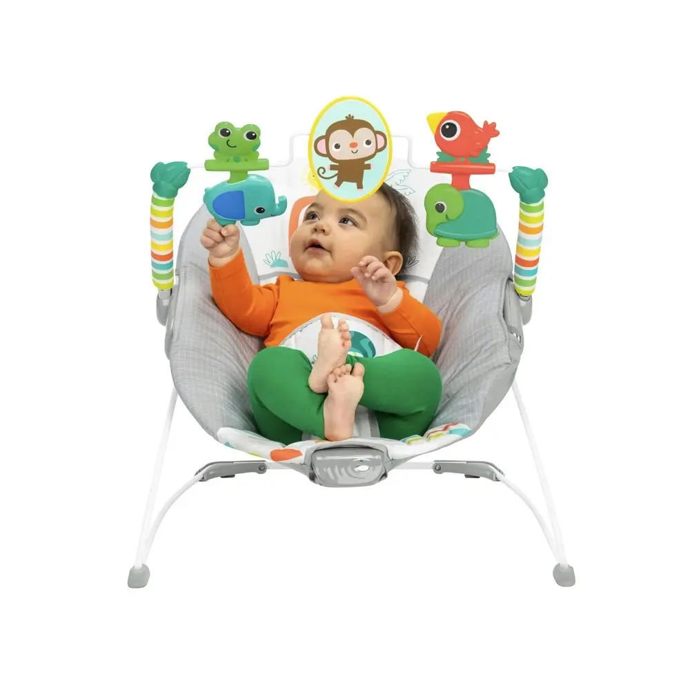 Bright Starts Playful Paradise Vibrating Baby Bouncer Rocker Chair Play Set 0-6m