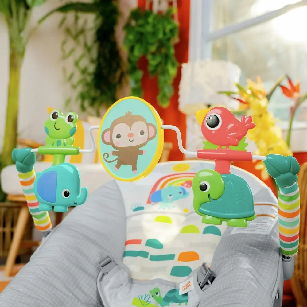 Bright Starts Playful Paradise Vibrating Baby Bouncer Rocker Chair Play Set 0-6m