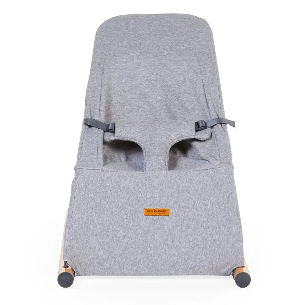 Childhome Evolux Comfy Padded Baby Rocker/Bouncer - Natural & Jersey Grey