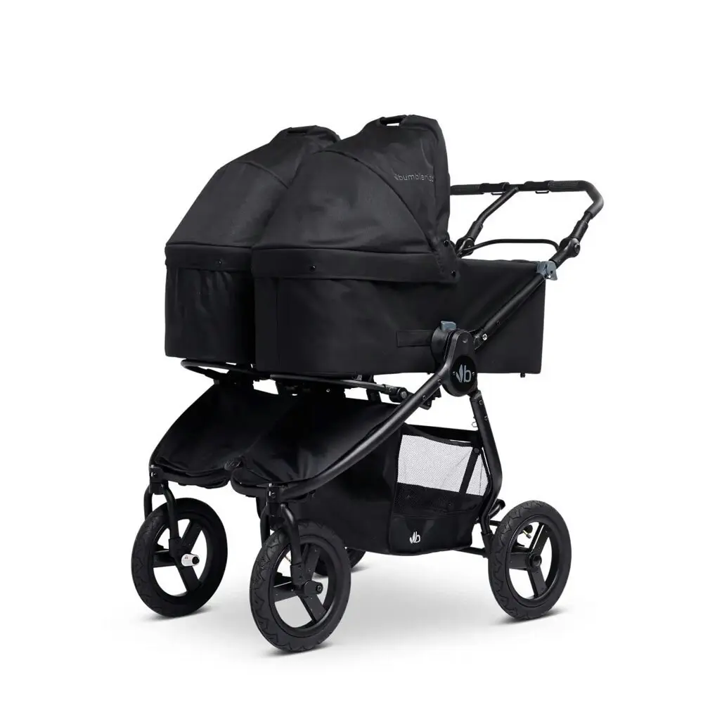 Bumbleride Bassinet SPF 45+ w/ Zip Cover For Indie Twin Baby Stroller/Pram Black