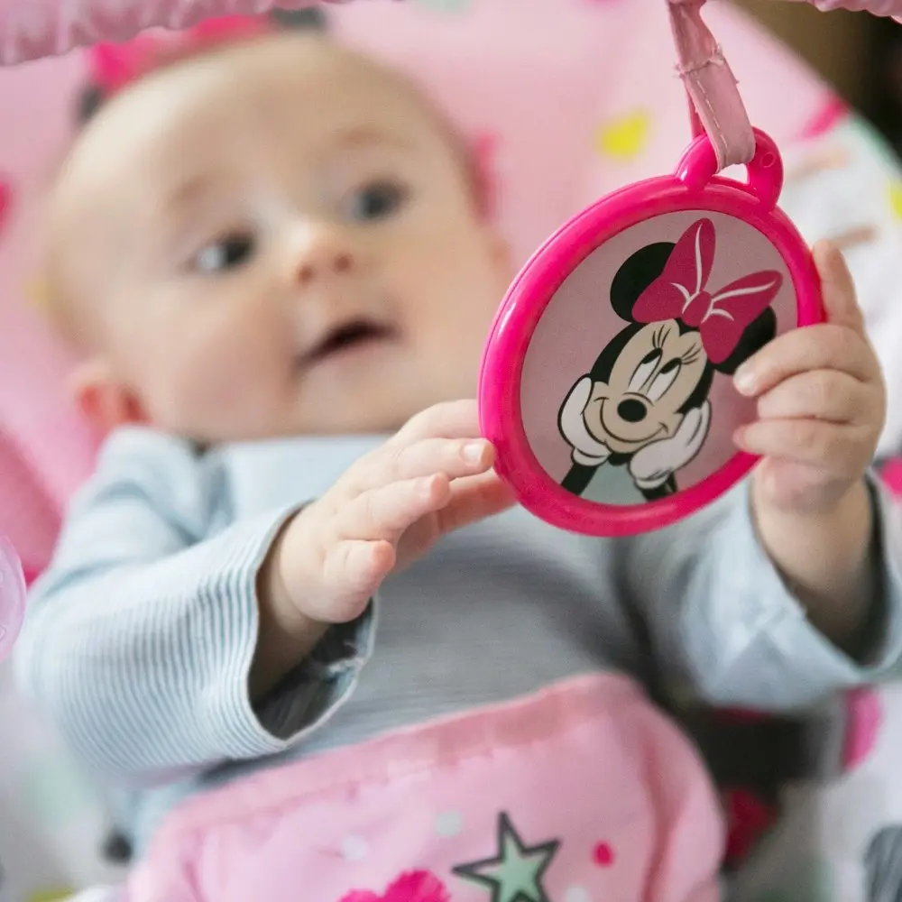 Disney Bright Starts Baby/Newborn Vibrating Bouncer Chair 0m+ Minnie Mouse Pink