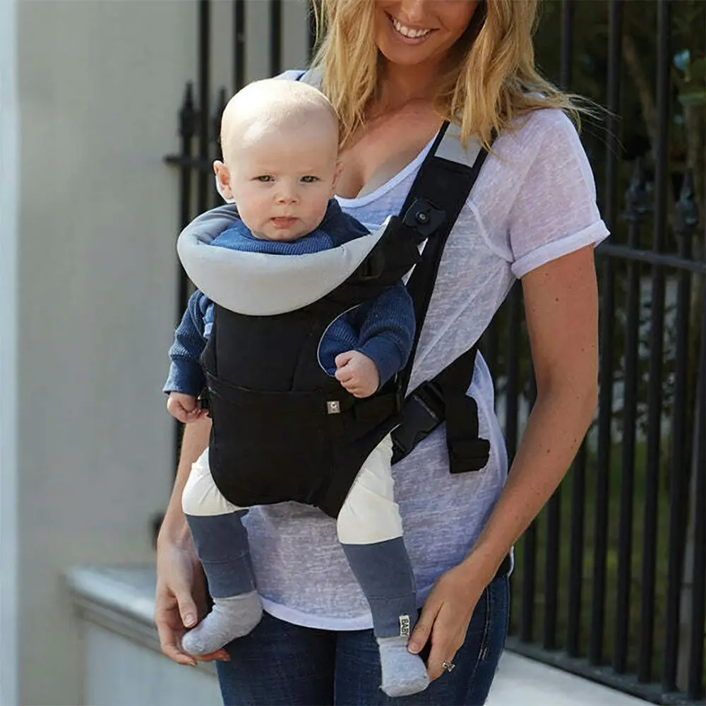 Childcare Adjustable Padded Strap W/Pocket Baby Carrier For Babies 3.6-9kg Black