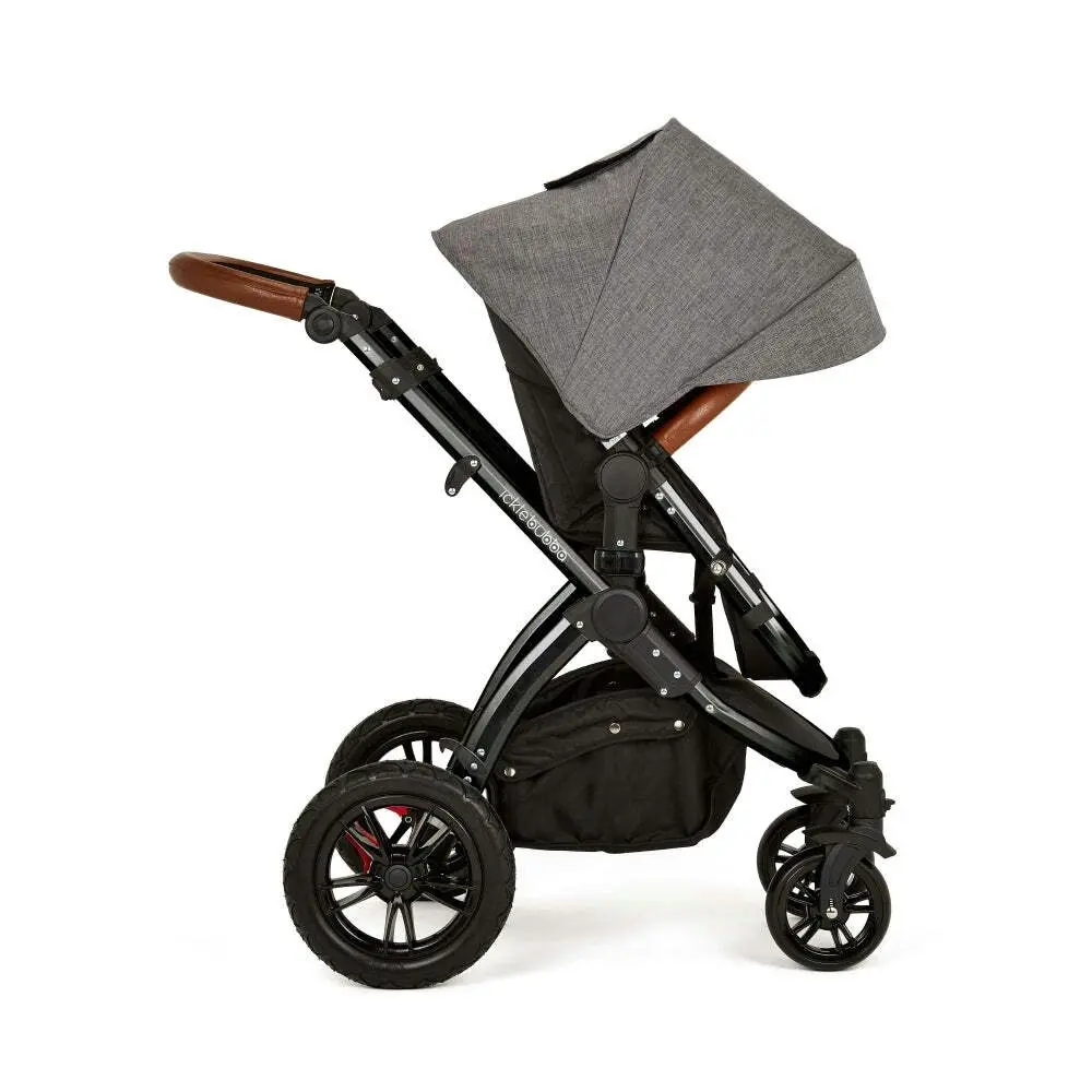 Ickle Bubba Baby/Infant V3 Stomp 4-Wheel Pram Kids Stroller Graphite Grey/Black