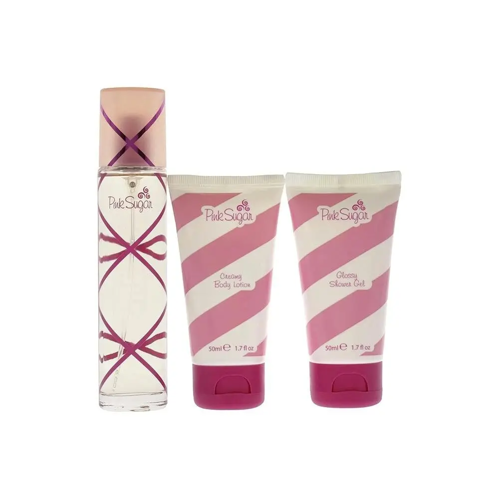 3pc Aquolina Pink Sugar Candy Magic 100ml EDT, 50ml Shower Gel & Body Lotion