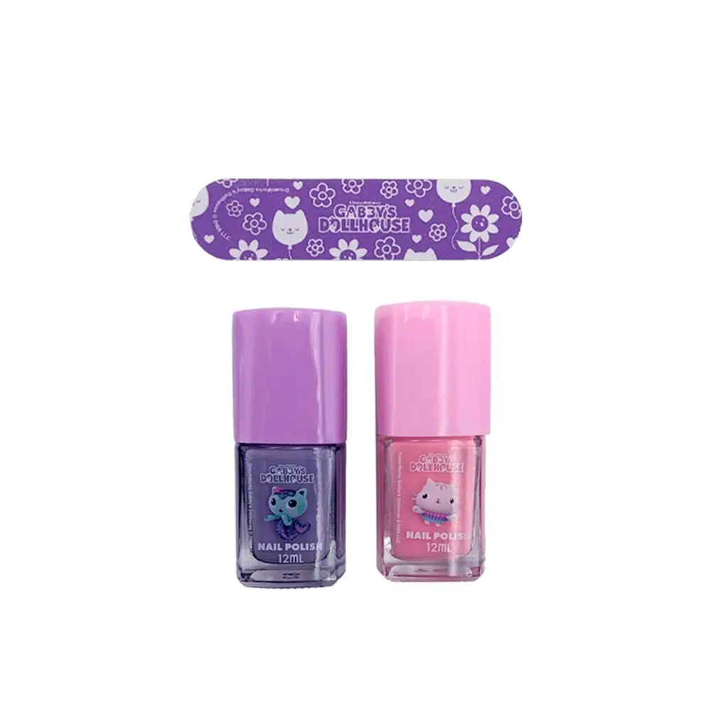 3pc Gabbys Dollhouse Kids/Children Nail Polish/File Self Care Pamper Set 6+