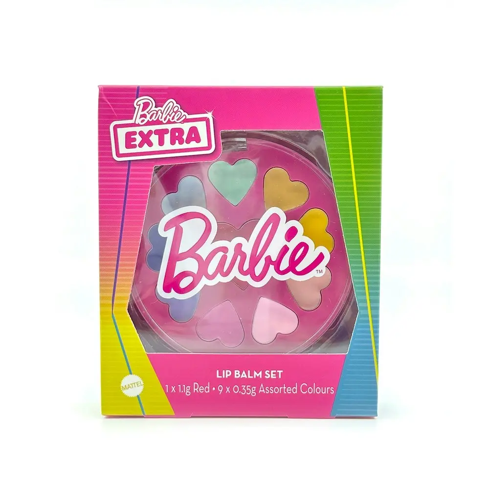 2x Barbie Extra Range Kids/Childrens Lip Balm Set Cosmetic Makeup 9-Colour 6y+