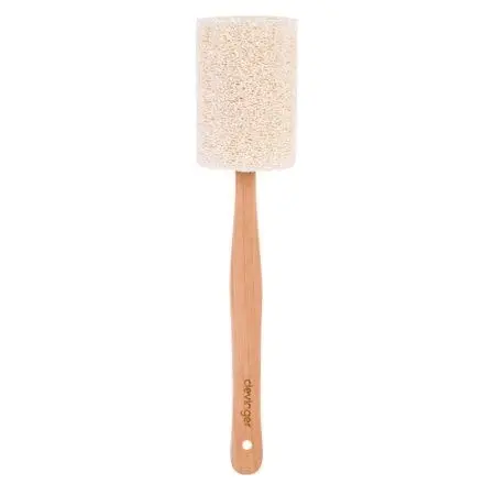 3x Clevinger Eco Loofah Shower Back/Body Scrubber With Wood Handle 6.5x36cm