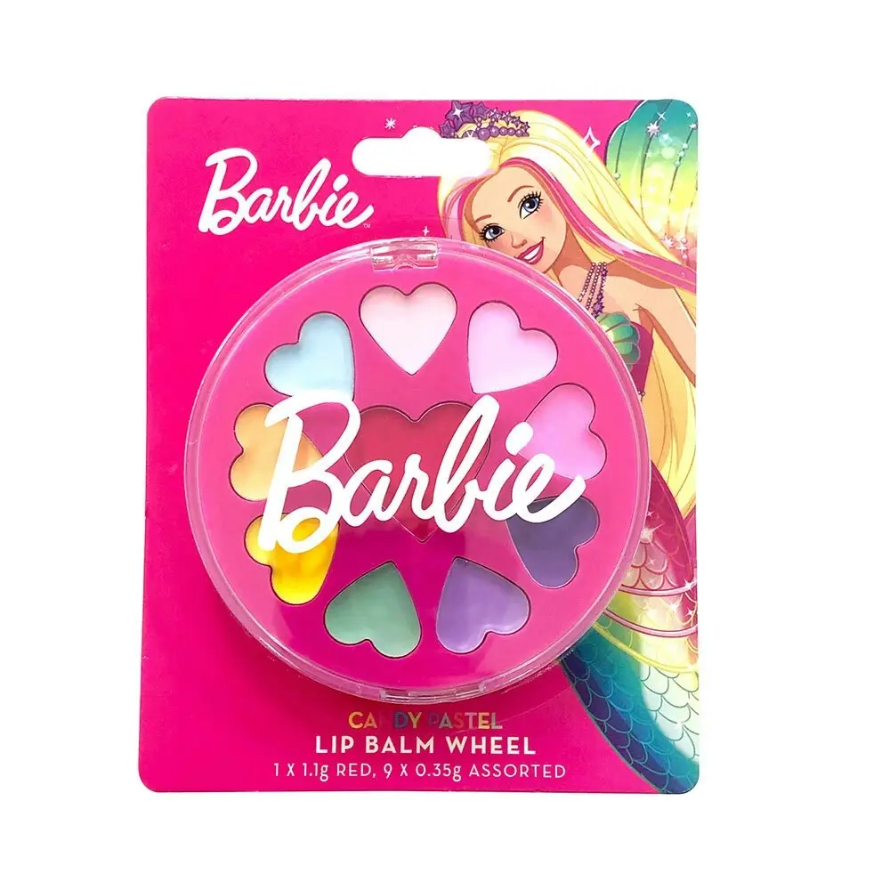 2x Barbie Kid's/Children's Candy Pastel Lip Balm/Gloss Wheel Assorted Set 6y+