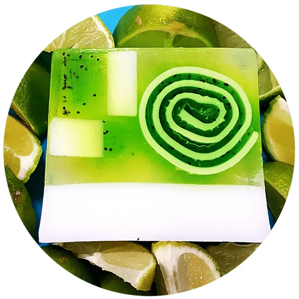 2PK Bomb Cosmetic Lime & Dandy Scented Bath Soap Slice Bar Shower Body Fragrance