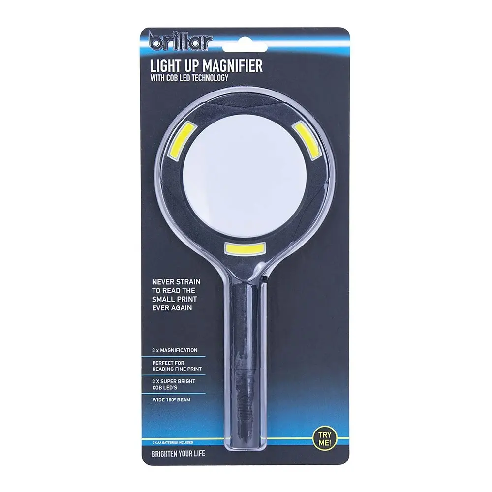 2x Brillar LED Lighted Reading Magnifier Battery Operated Magnifying Glass Asstd