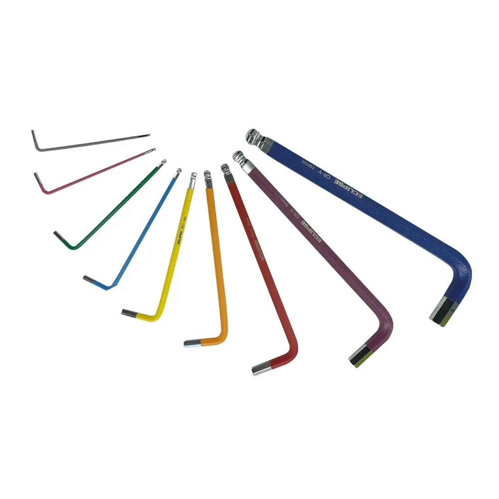 9pc Eclipse Pro Tools Hex Key 1.5-10mm Colour-Coded Metric Set Compact Folding