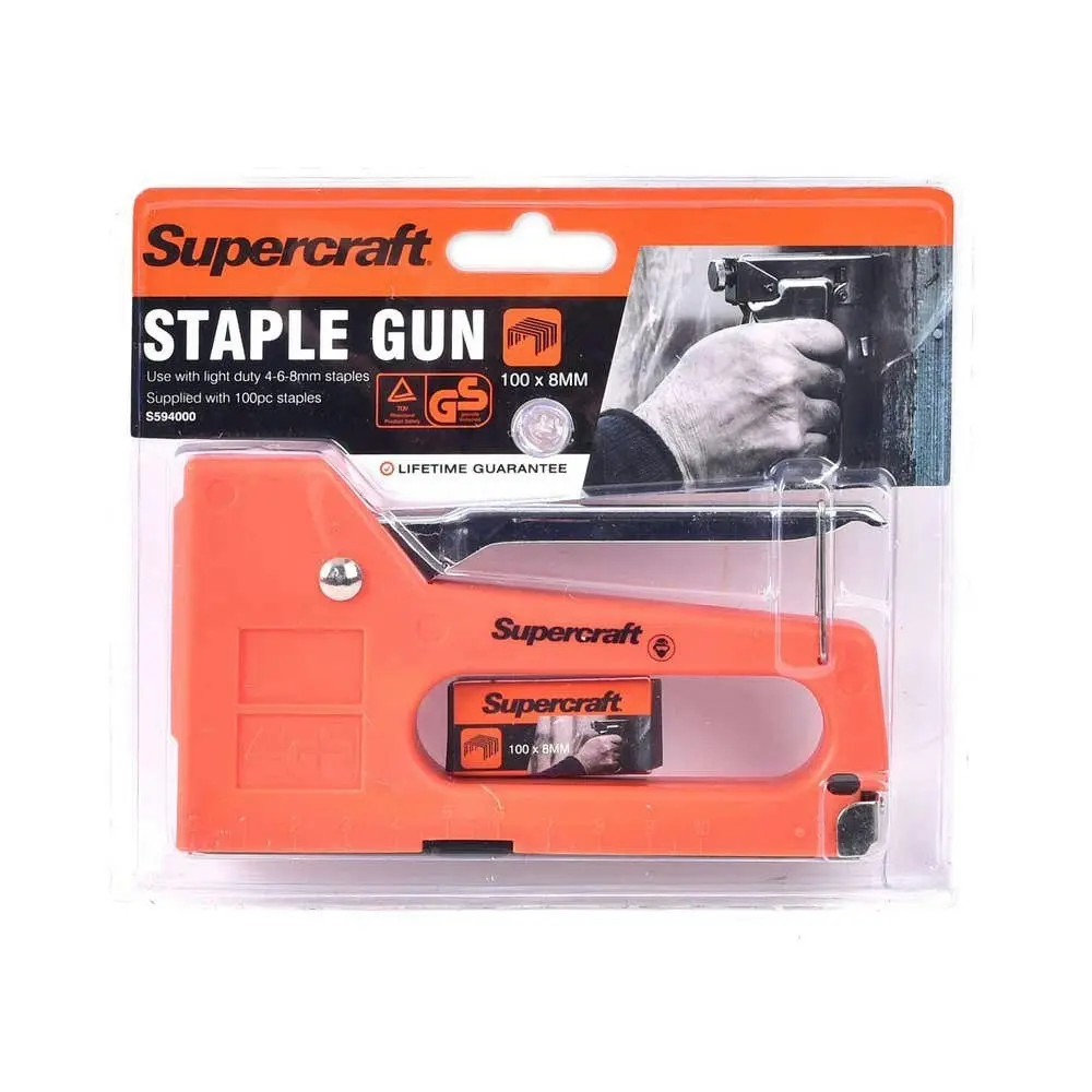 2x Supercraft Light Duty Home/Office 6-8mm Staple Gun w/ 100x8mm Staples Box