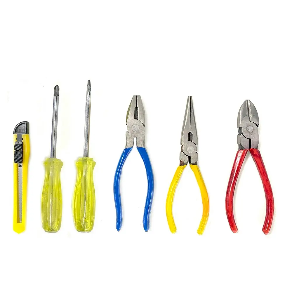 14pc Home Roll Tools Set w/Plier/Cutter/Flat & Philips Screwdriver/Pocket Torch