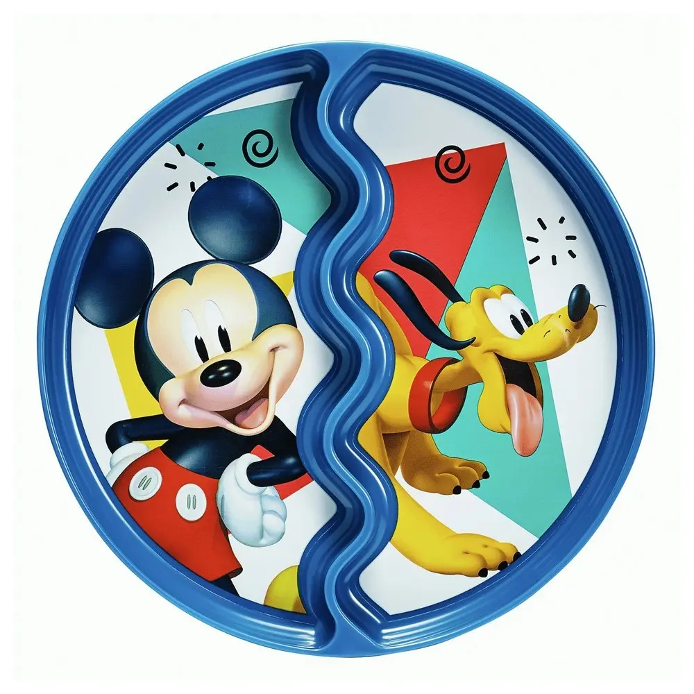 2x Disney Junior Mickey Mouse Children's/Toddler Suction Dinner Plate 12m+ Pink