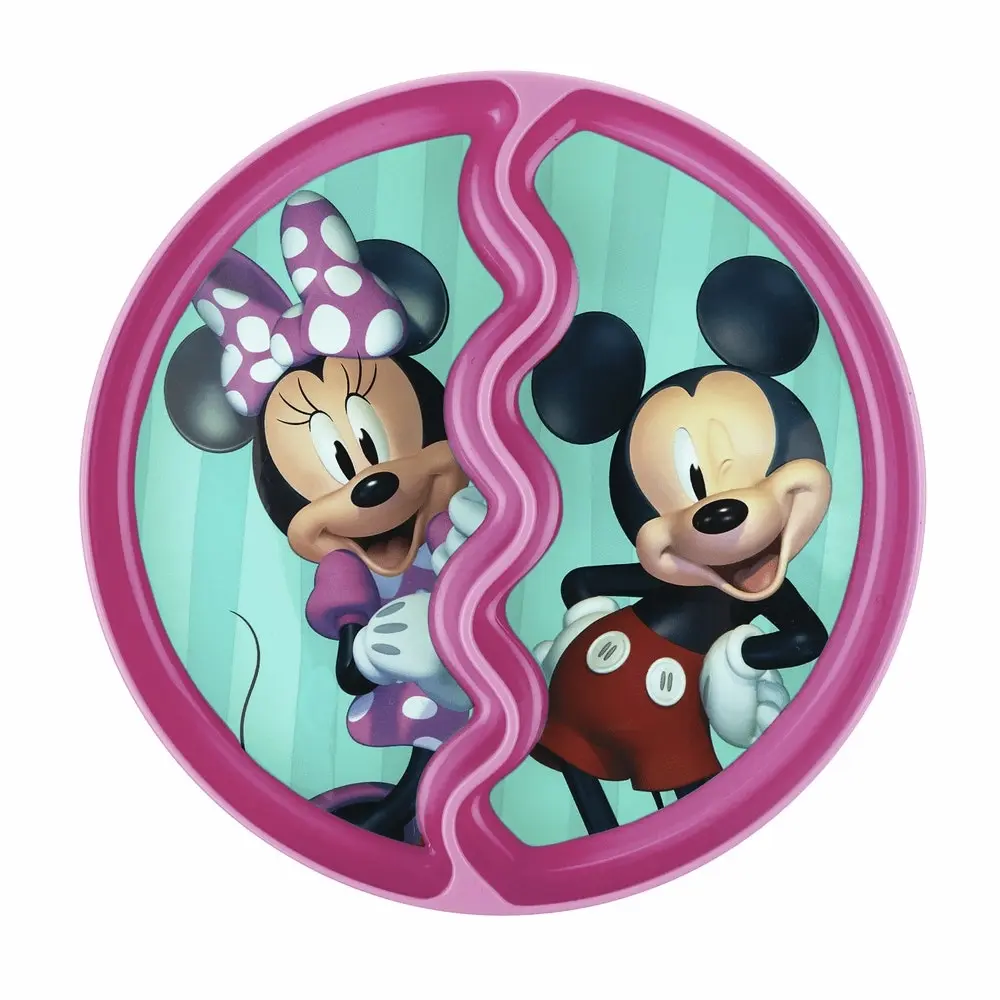 2x Disney Junior Minnie Mouse Children's/Toddler Suction Dinner Plate 12m+ Pink