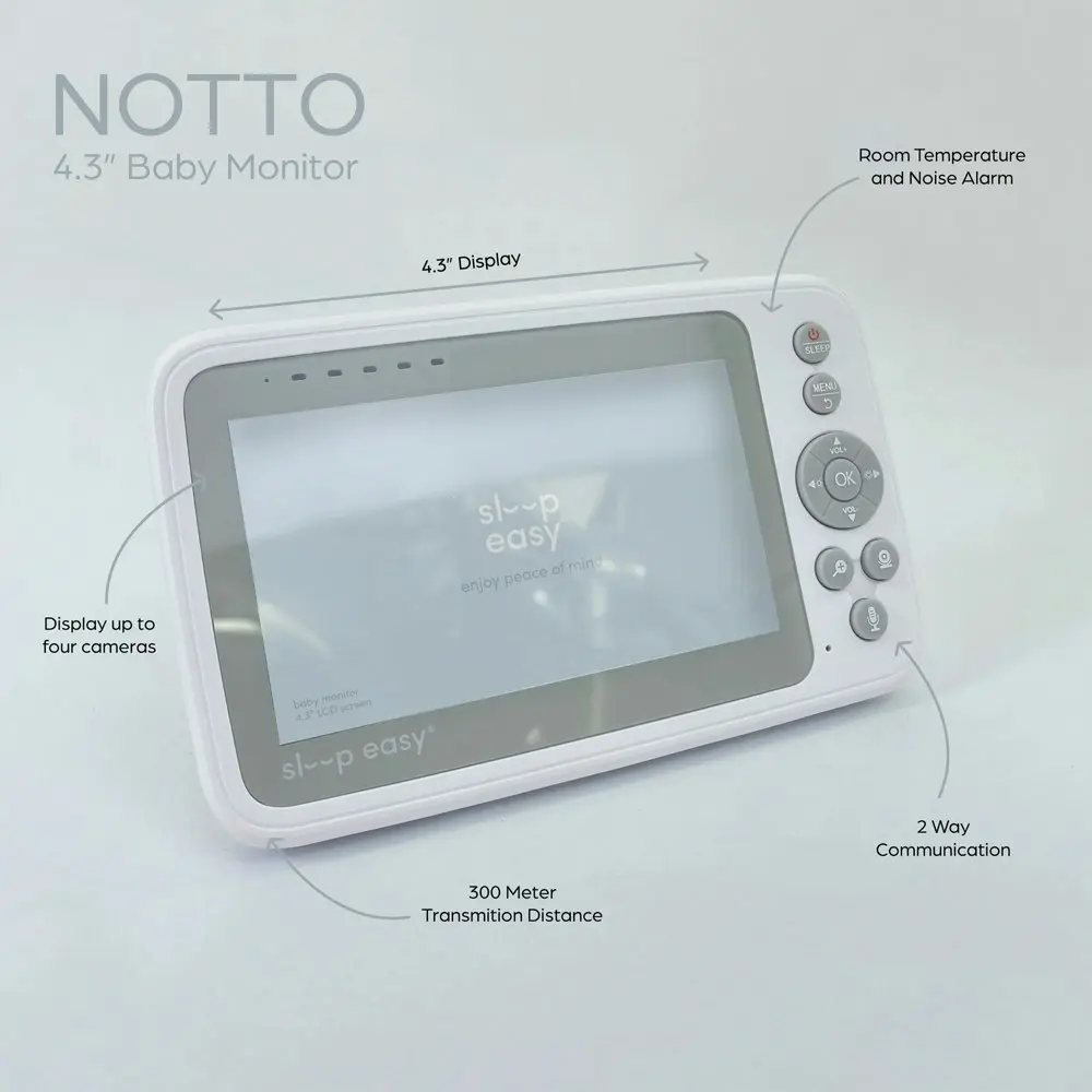 Babystudio Notto Crystal Clear Digital Baby Monitor 4.3''/10.9cm w/Camera White